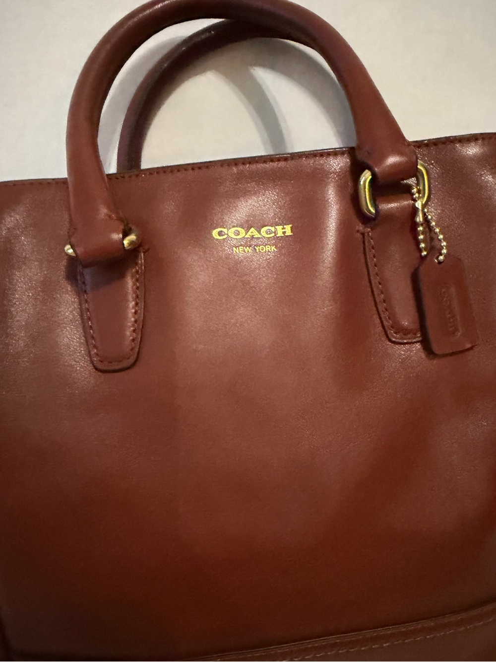 COACH Classic chestnut brown crossbody UEC 9x8x3, top zipper.Strap& 2 handles - Picture 6 of 14